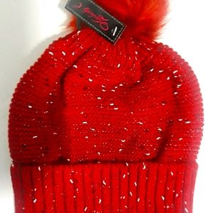 Knit Hat for Women Red Color
